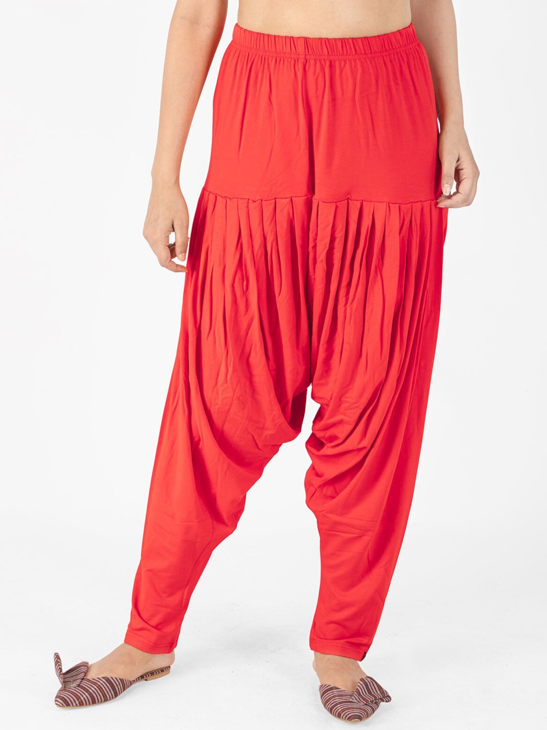 

indian flower Women Slim-fit Pure Cotton Patiala, Red
