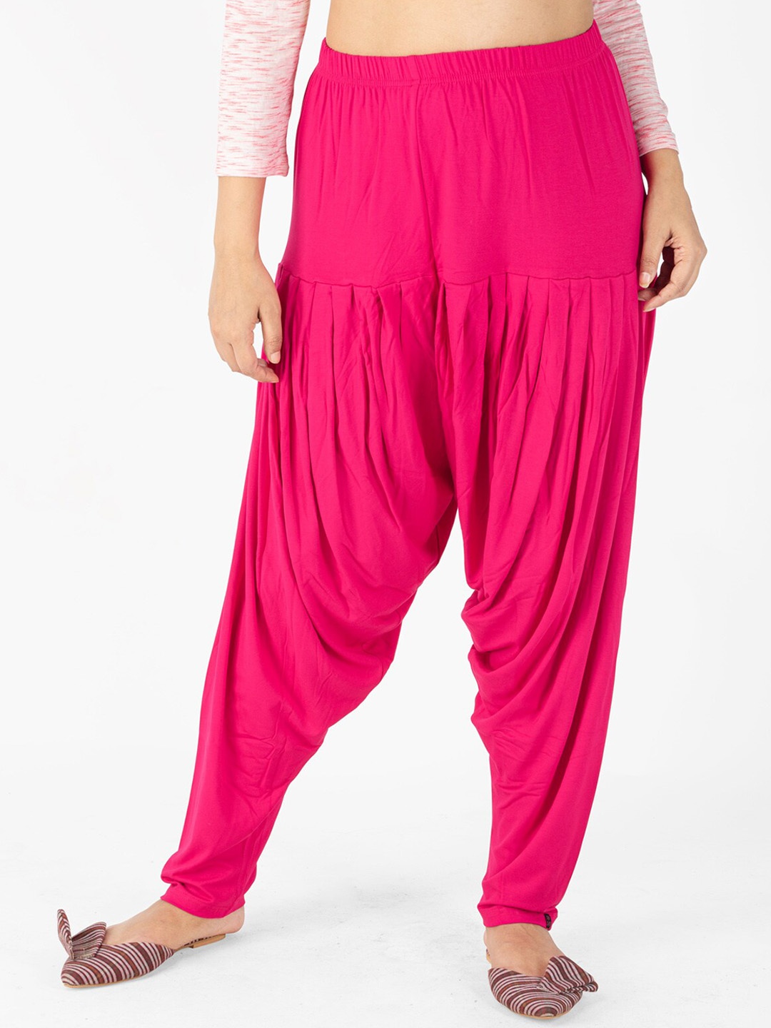 

indian flower Women Pure Cotton Patiala, Pink