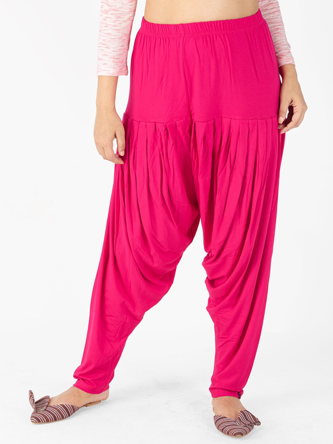 

indian flower Women Pure Cotton Slim-Fit Patiala, Pink