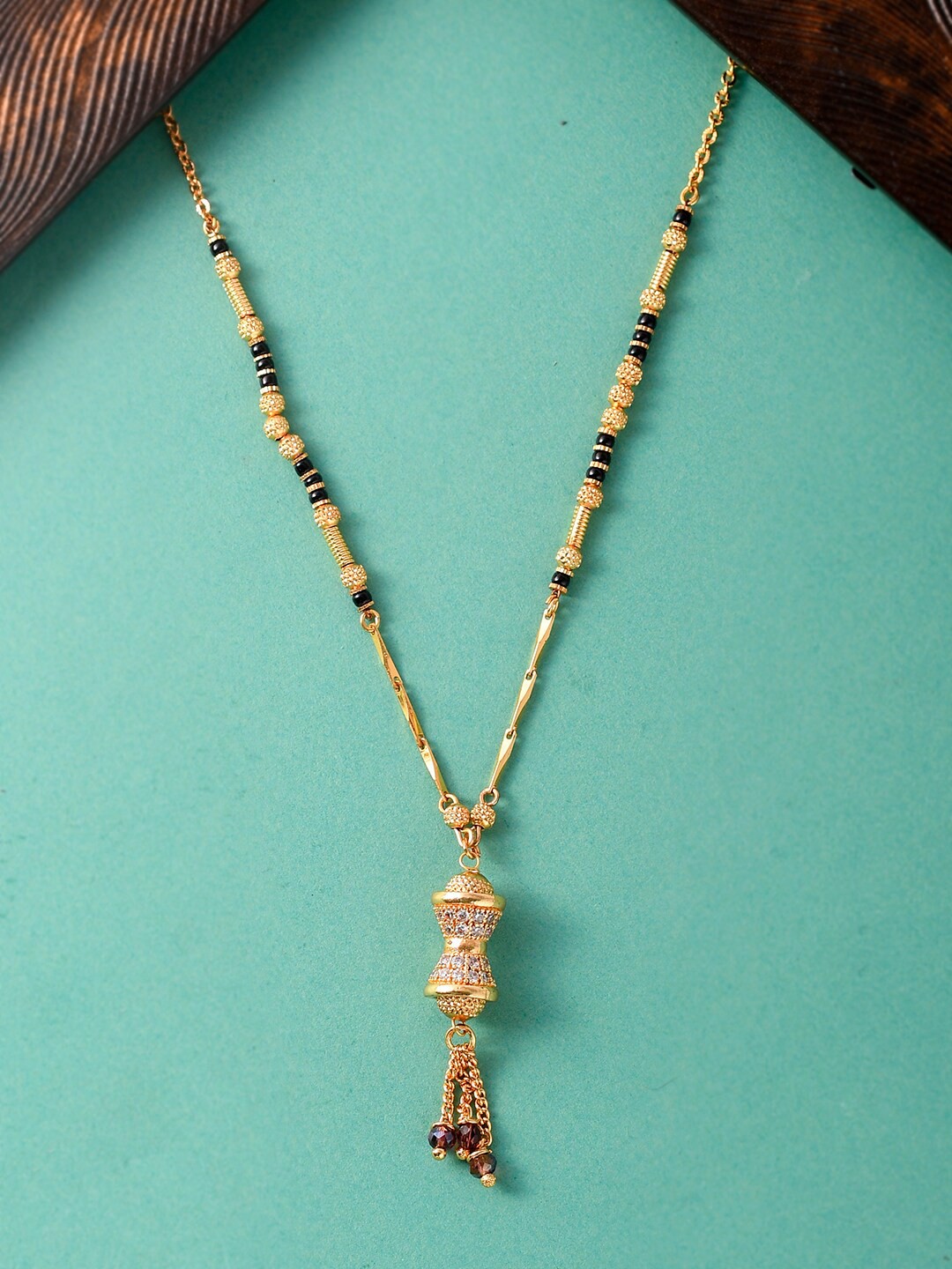 

Voylla Gold-Plated CZ Studded Designer Mangalsurtra