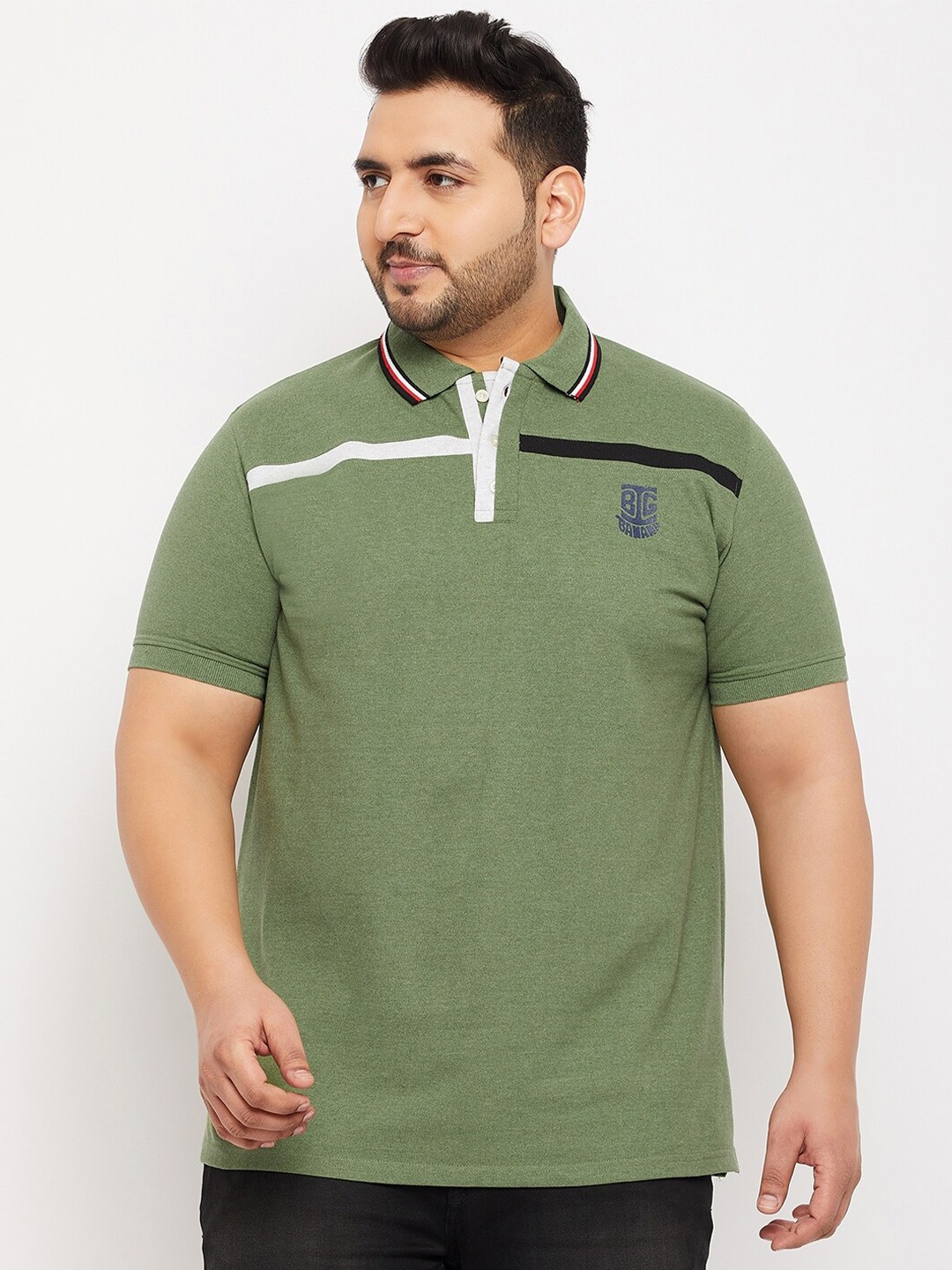

bigbanana Men Plus Size Bio Finish T-shirt, Olive