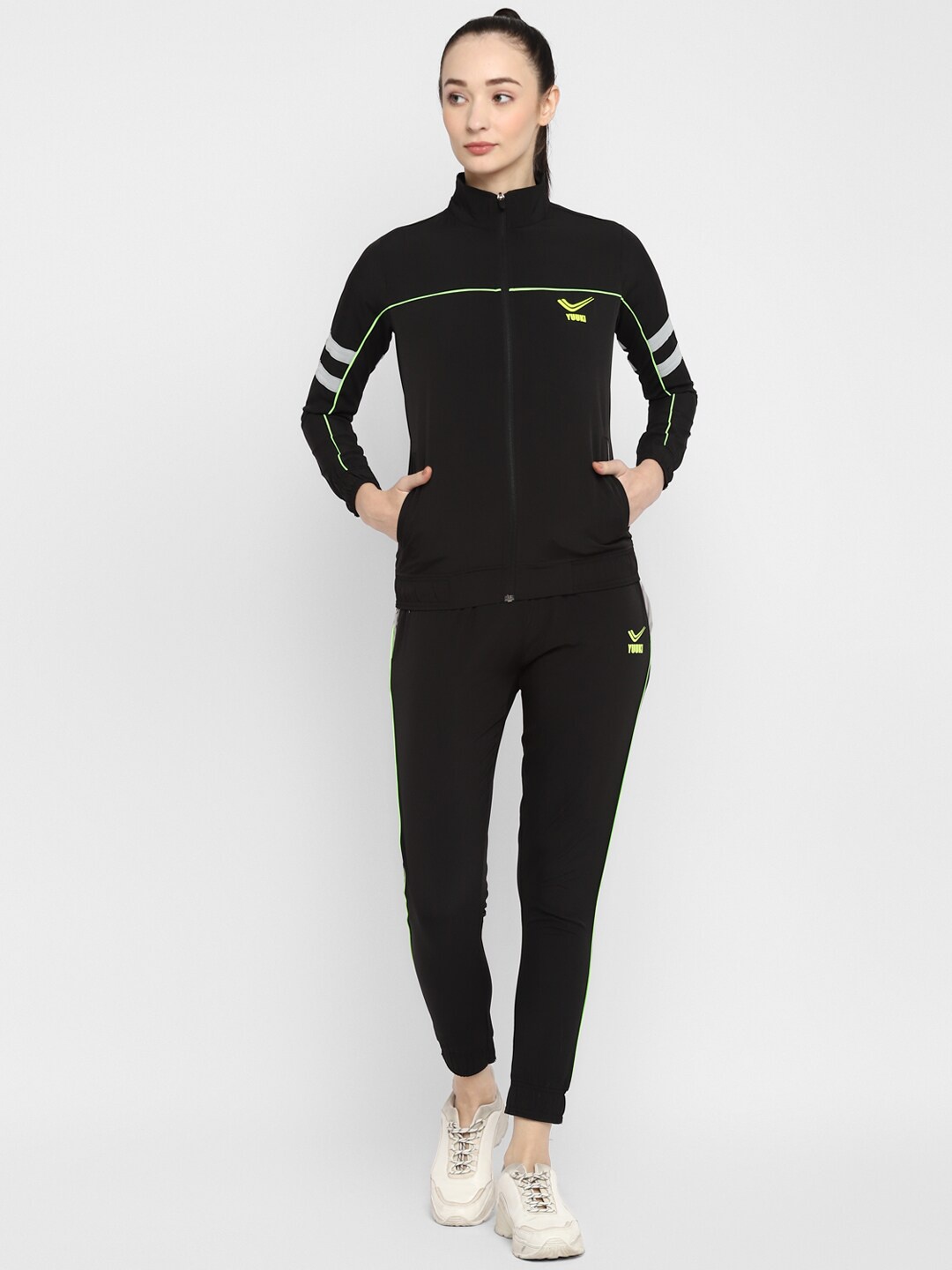 

Yuuki Women Colourblocked Tracksuits, Black