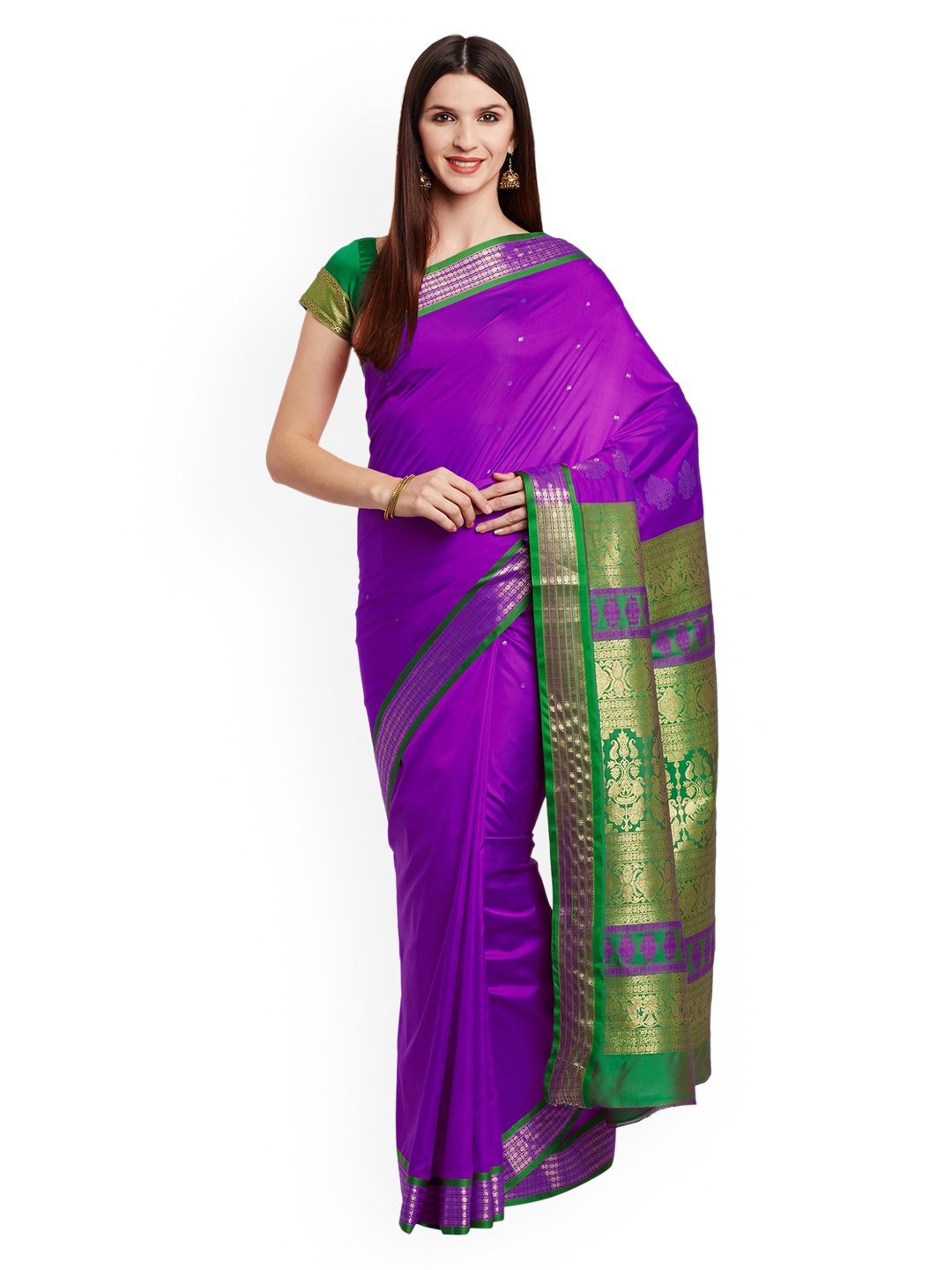

Chhabra 555 Purple Banarasi Art Silk Saree