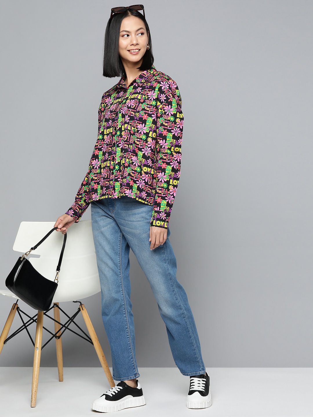 

HERE&NOW Women Comfort Boxy Printed Casual Shirt, Multi