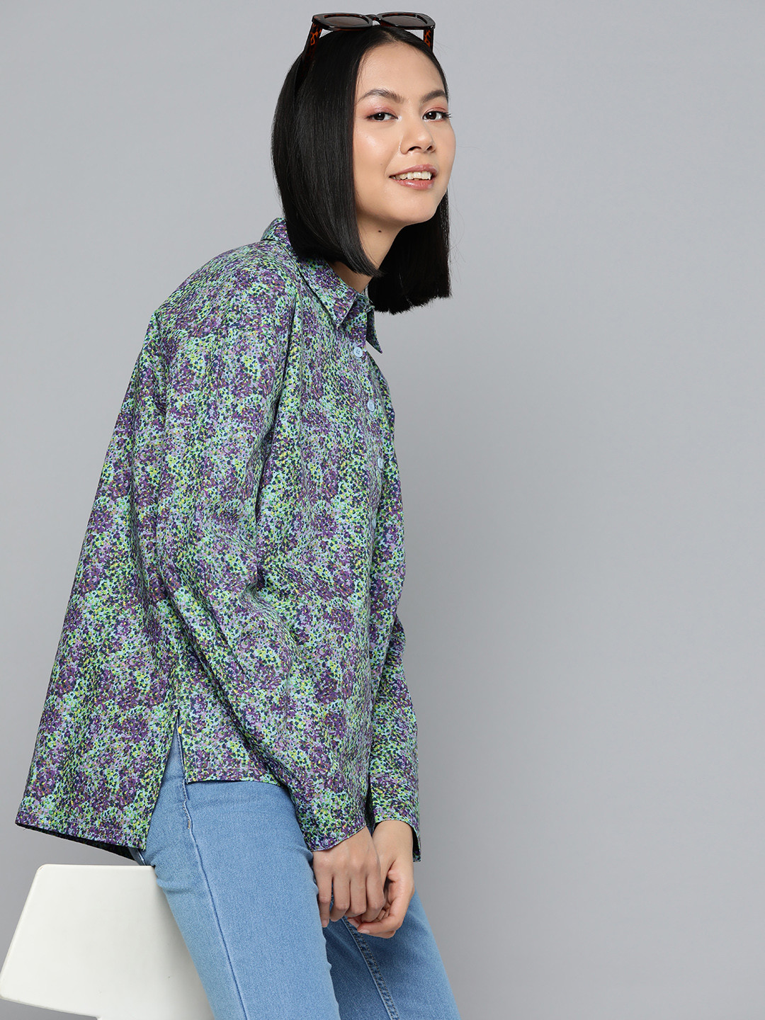 

HERE&NOW Women Comfort Boxy Printed Casual Shirt, Multi