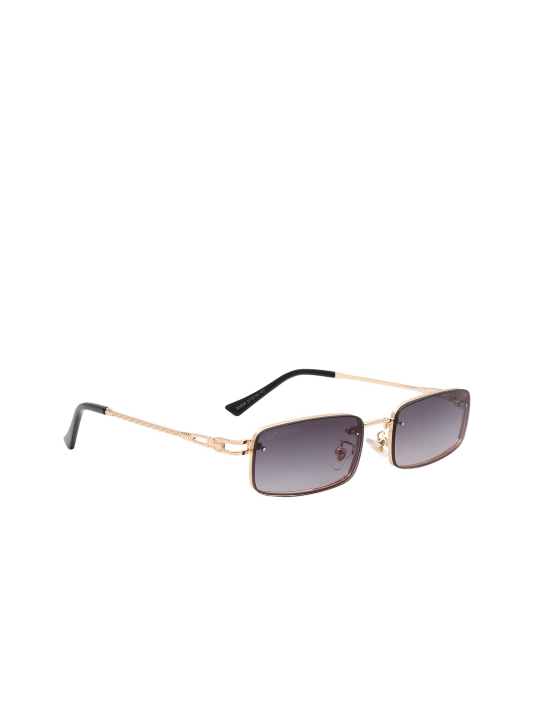 

Gold Berg Unisex Lens & Rectangle Sunglasses with UV Protected Lens, Grey melange