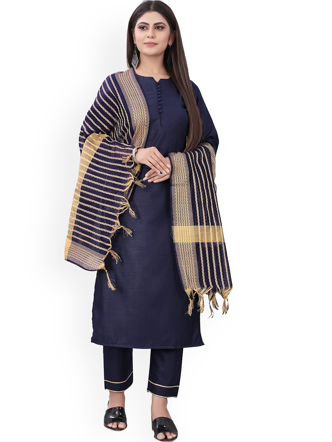

Atsevam Kurti with Trousers & With Dupatta, Blue