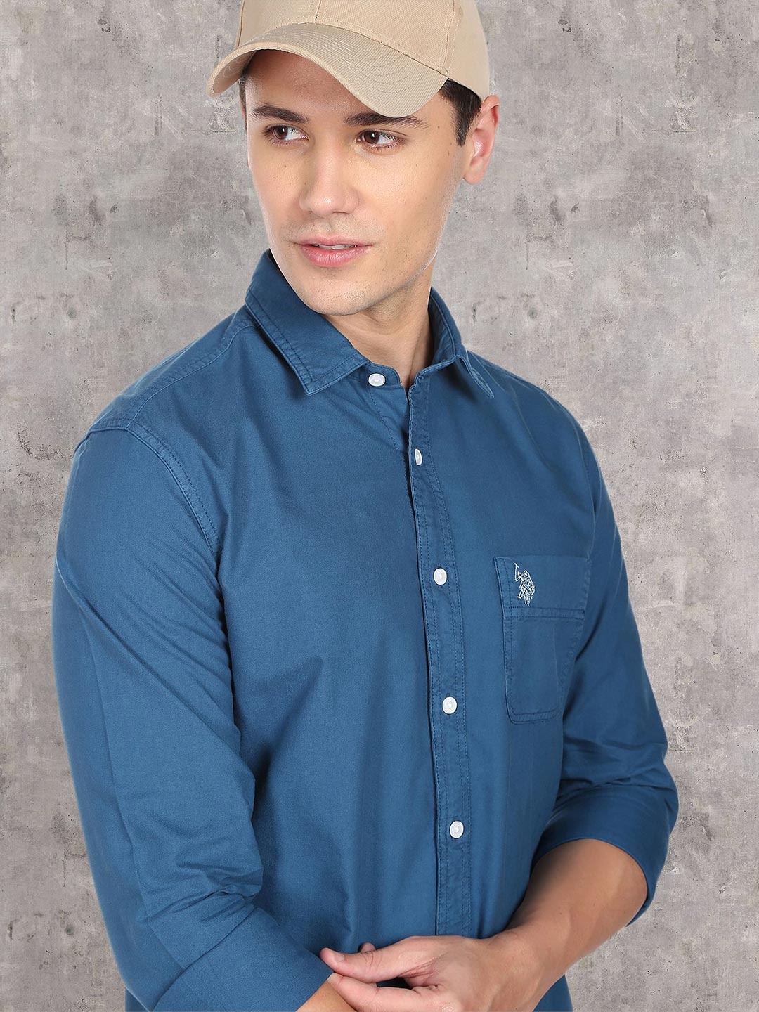 U.S. Polo Assn. Denim Co. Men Casual Cotton Shirt, Blue