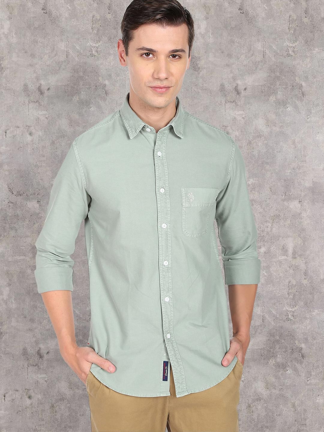 

U.S. Polo Assn. Denim Co. Men Casual Cotton Shirt, Green