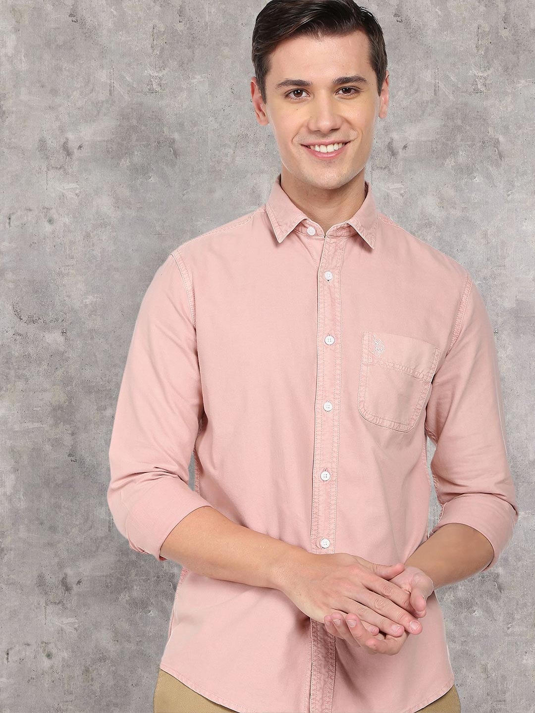 

U.S. Polo Assn. Denim Co. Men Pure Cotton Casual Shirt, Pink