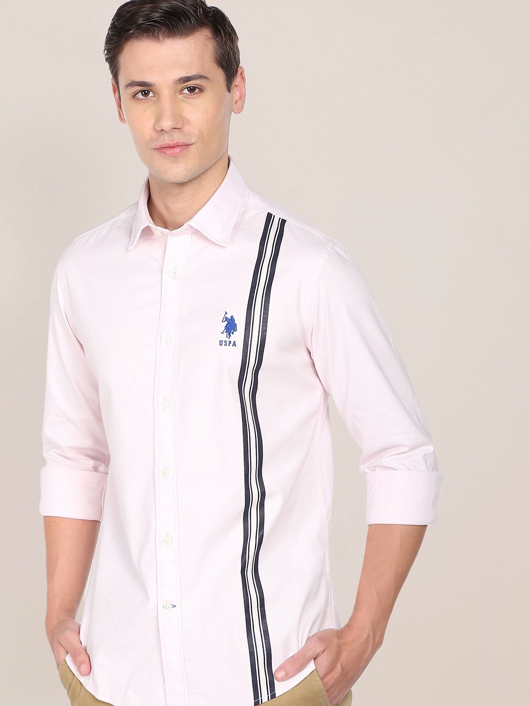 

U.S. Polo Assn. Spread Collar Casual Shirt, Pink