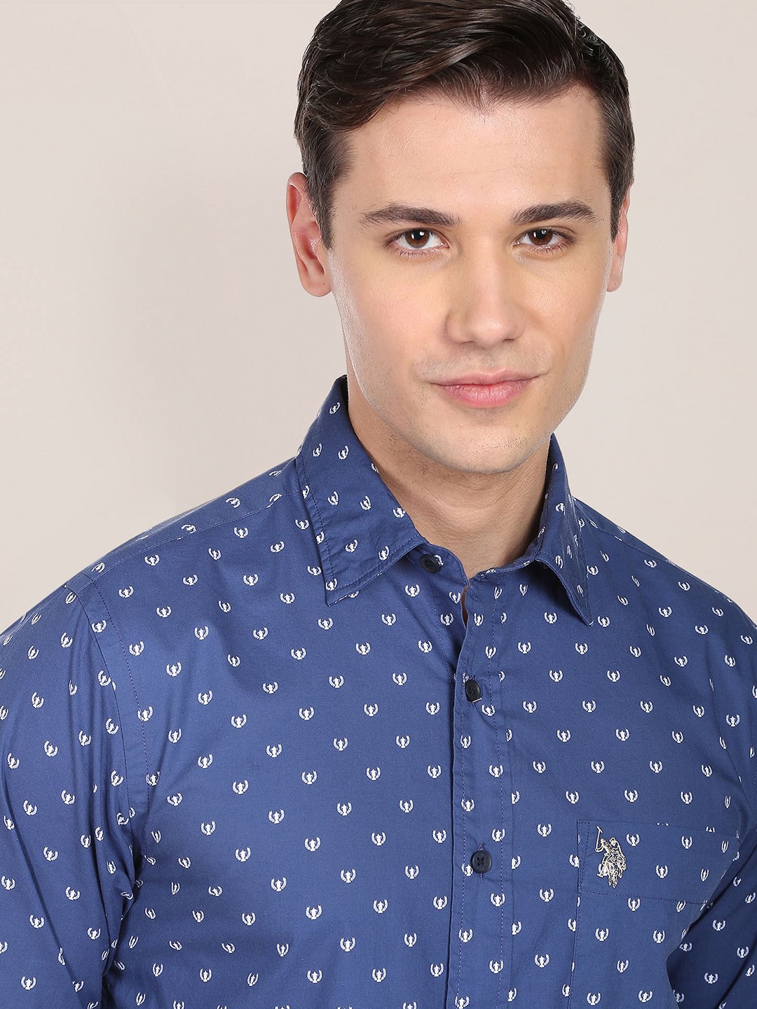 U.S. Polo Assn. Men Printed Casual Shirt, Blue