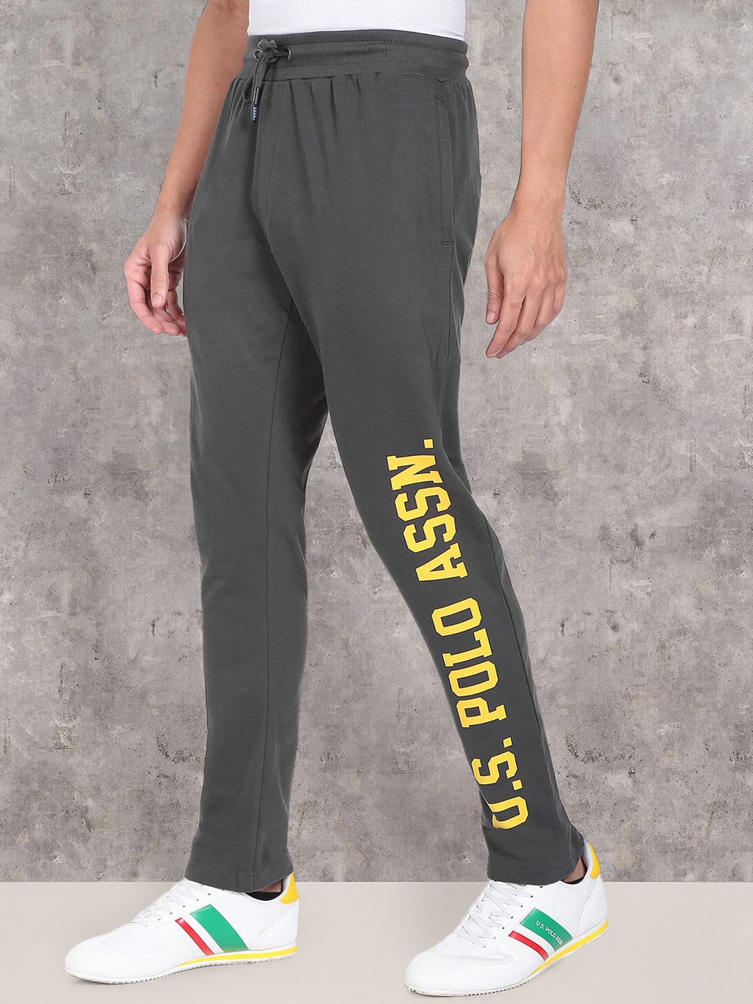 

U.S. Polo Assn. Denim Co. Collegiate Men Cotton Track Pants, Charcoal