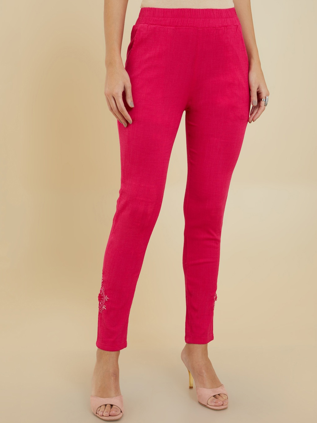 

Soch Cotton Printed Ankle Length Leggings, Fuchsia