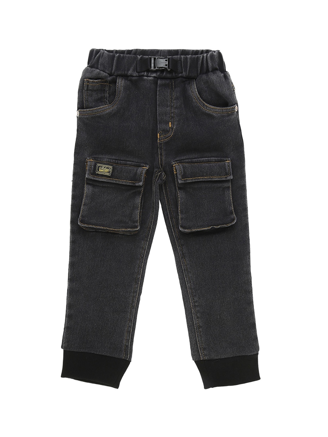 

Actuel Boys Jogger Low Distress Stretchable Pure Cotton Jeans, Black