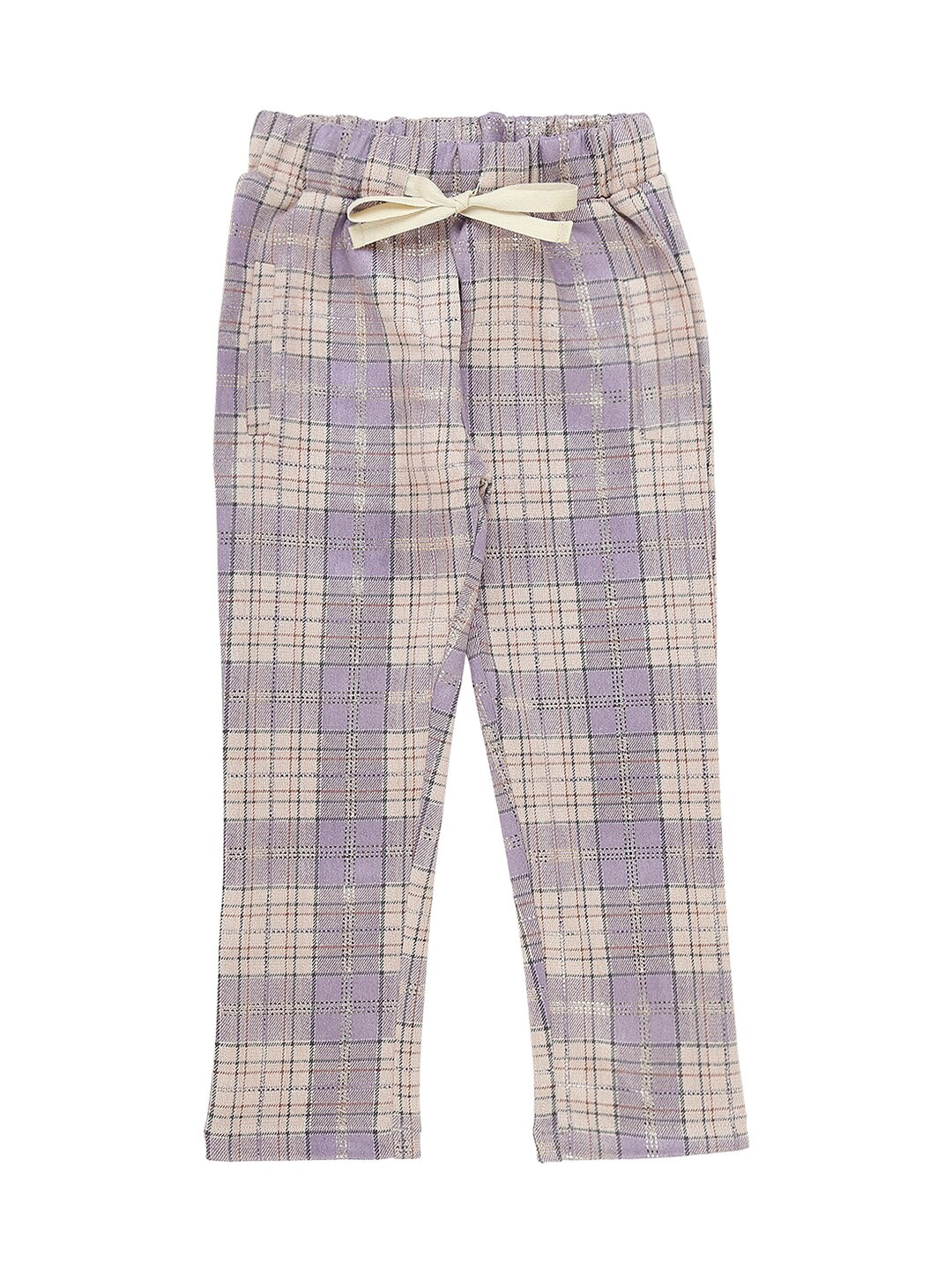 

Actuel Girls Checked Jeggings, Purple