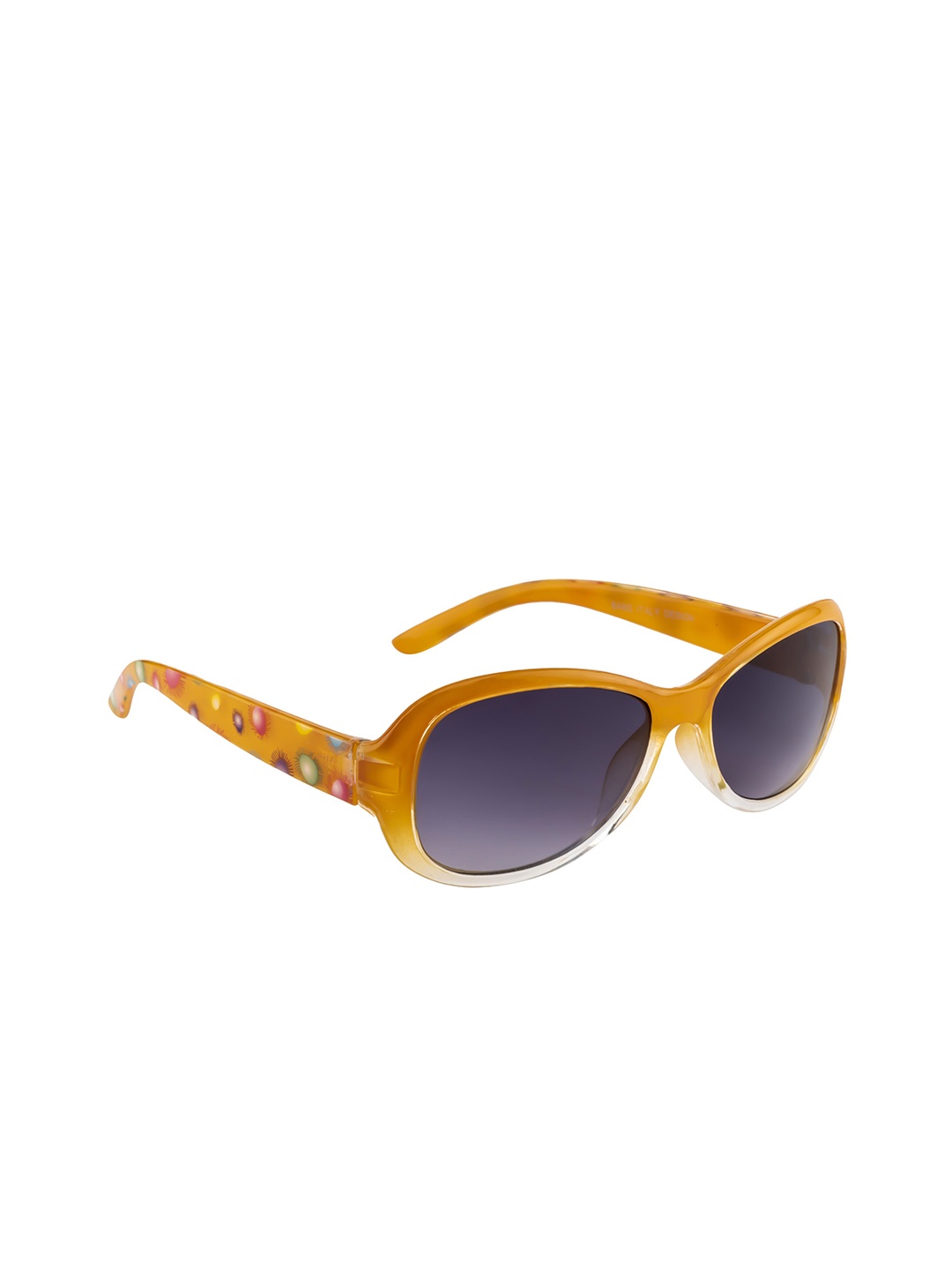 YK Kids Grey Oval Sunglasses with UV Protected Lens, Orange