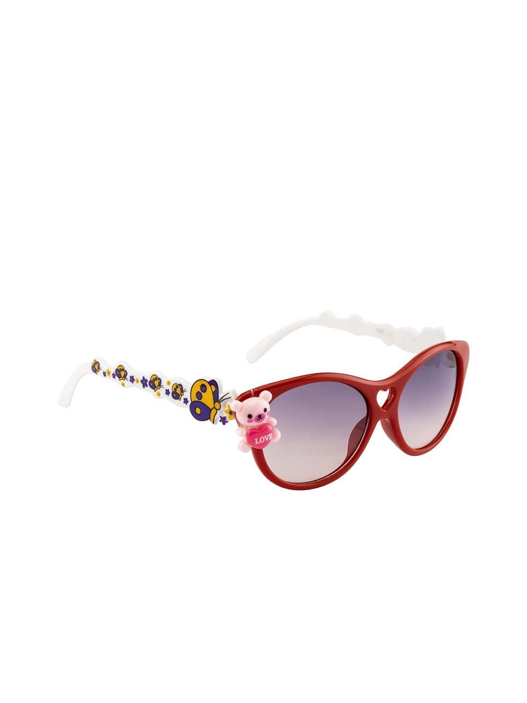 

YK Kids Oval Sunglasses with UV Protected Lens, Red