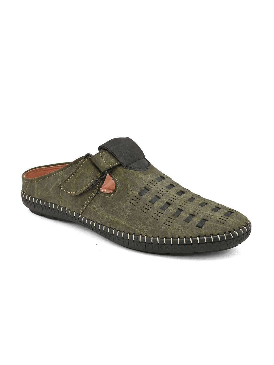 

Azzaro Black Men Shoe-Style Sandals, Olive