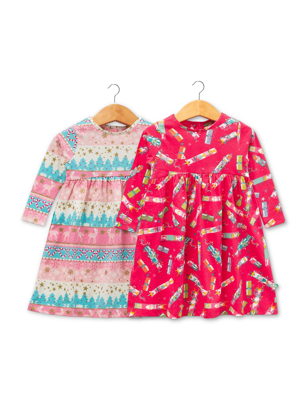 

JusCubs Girls Pack Of 2 Pure Cotton A-Line Dress, Blue