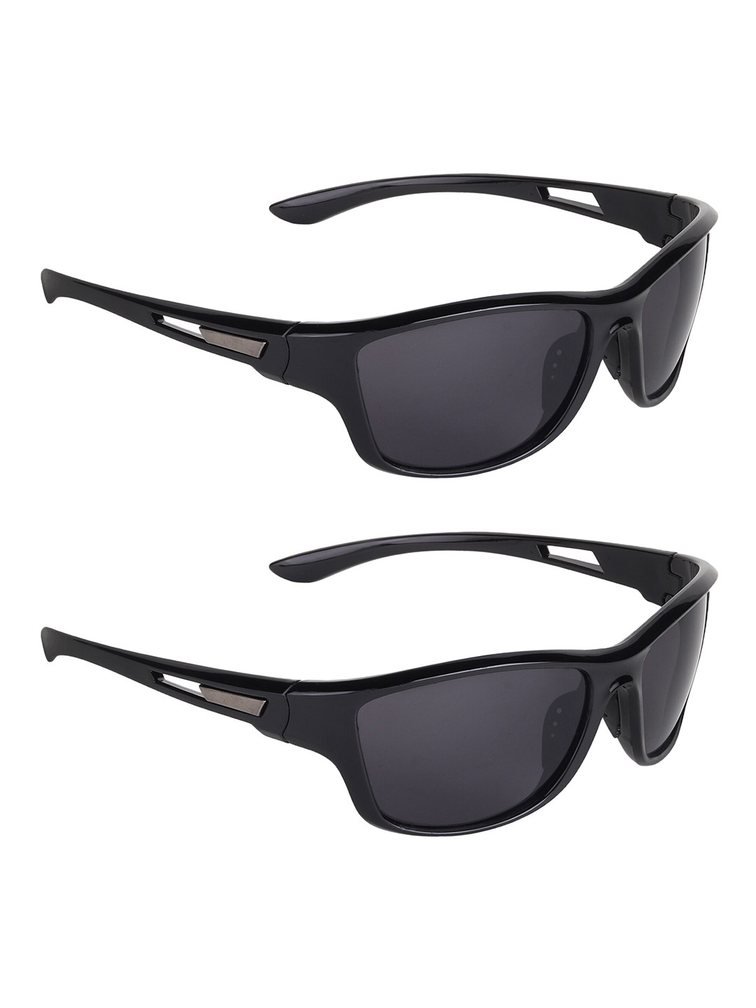 

SCAGLIA Set Of 2 Lens & Sports Sunglasses with UV Protected Lens SCG_NEW SPRTS_BLK, Black