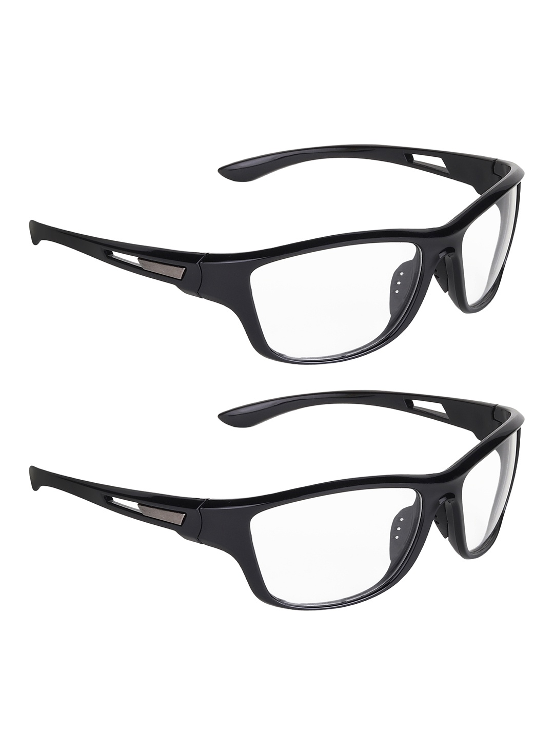 

SCAGLIA Unisex Set of 2 Sports Sunglasses with UV Protected Lens, Black