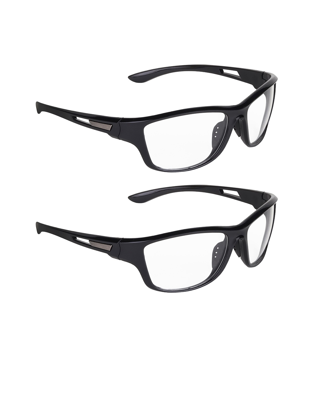 

GARTH Unisex Set of 2 Sports Sunglasses with UV Protected Lens, Black