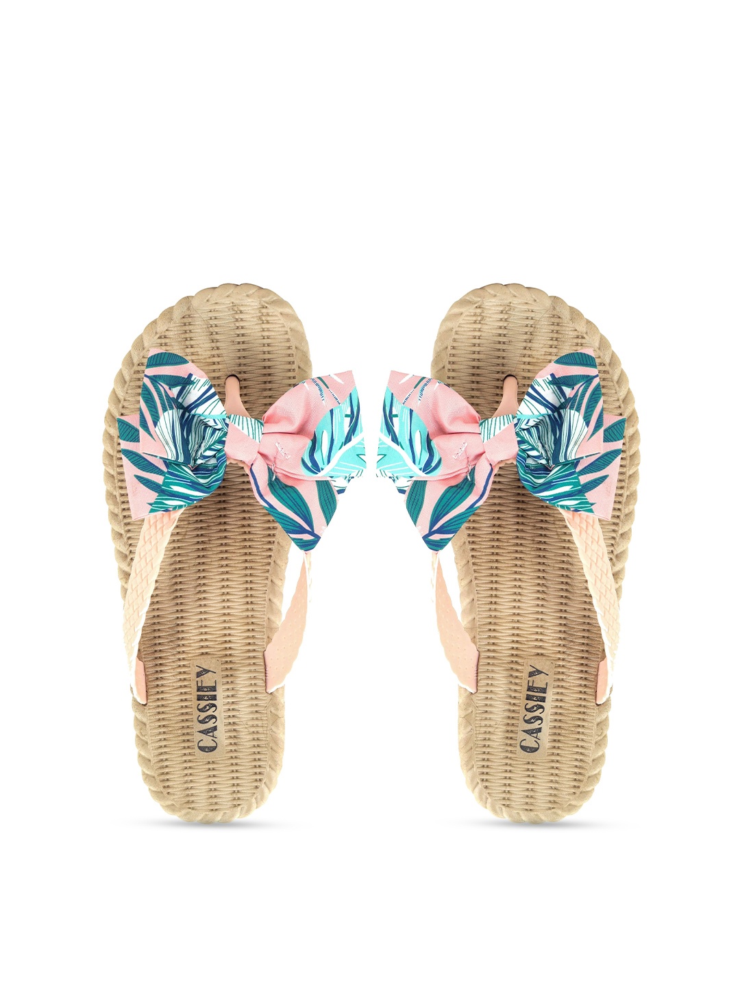 CASSIEY Women Printed Rubber Thong Flip-Flops