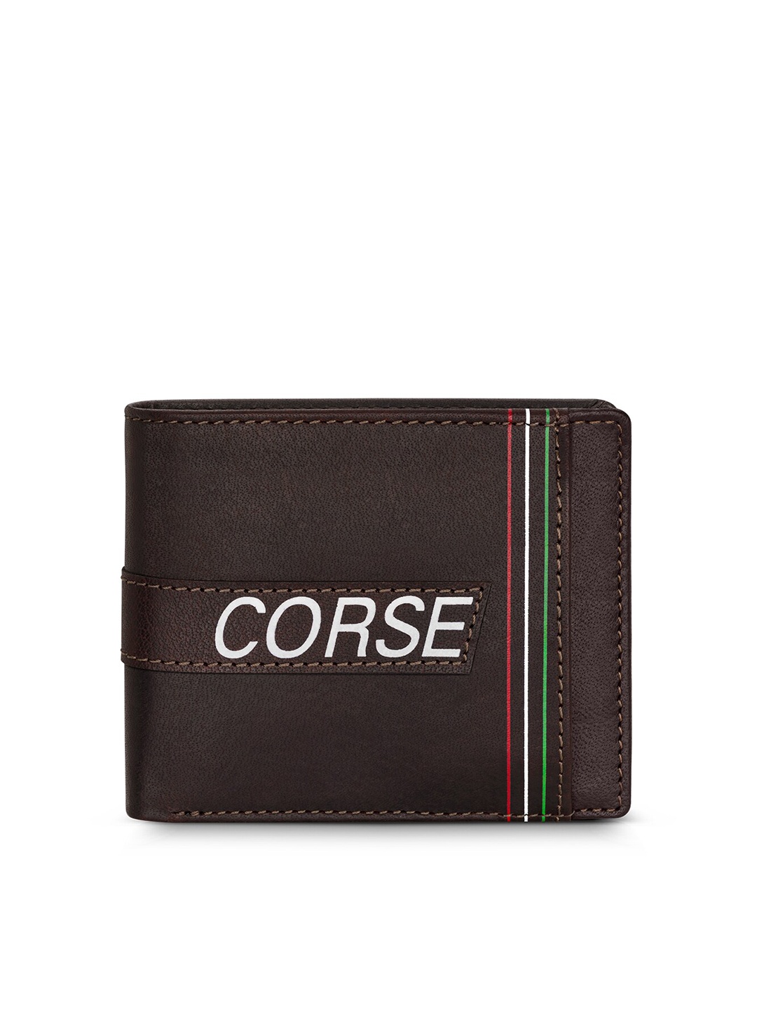 

DUCATI CORSE Men Printed Leather Two Fold Wallet, Tan