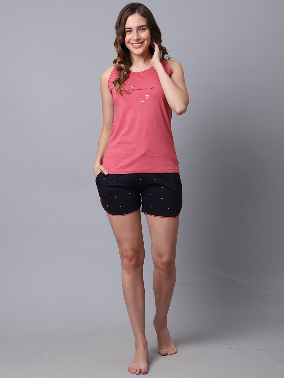

ETC Women Pure Cotton Night suit, Peach