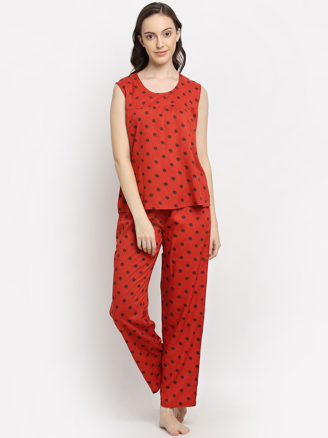

ETC Women Printed Night suit, Red