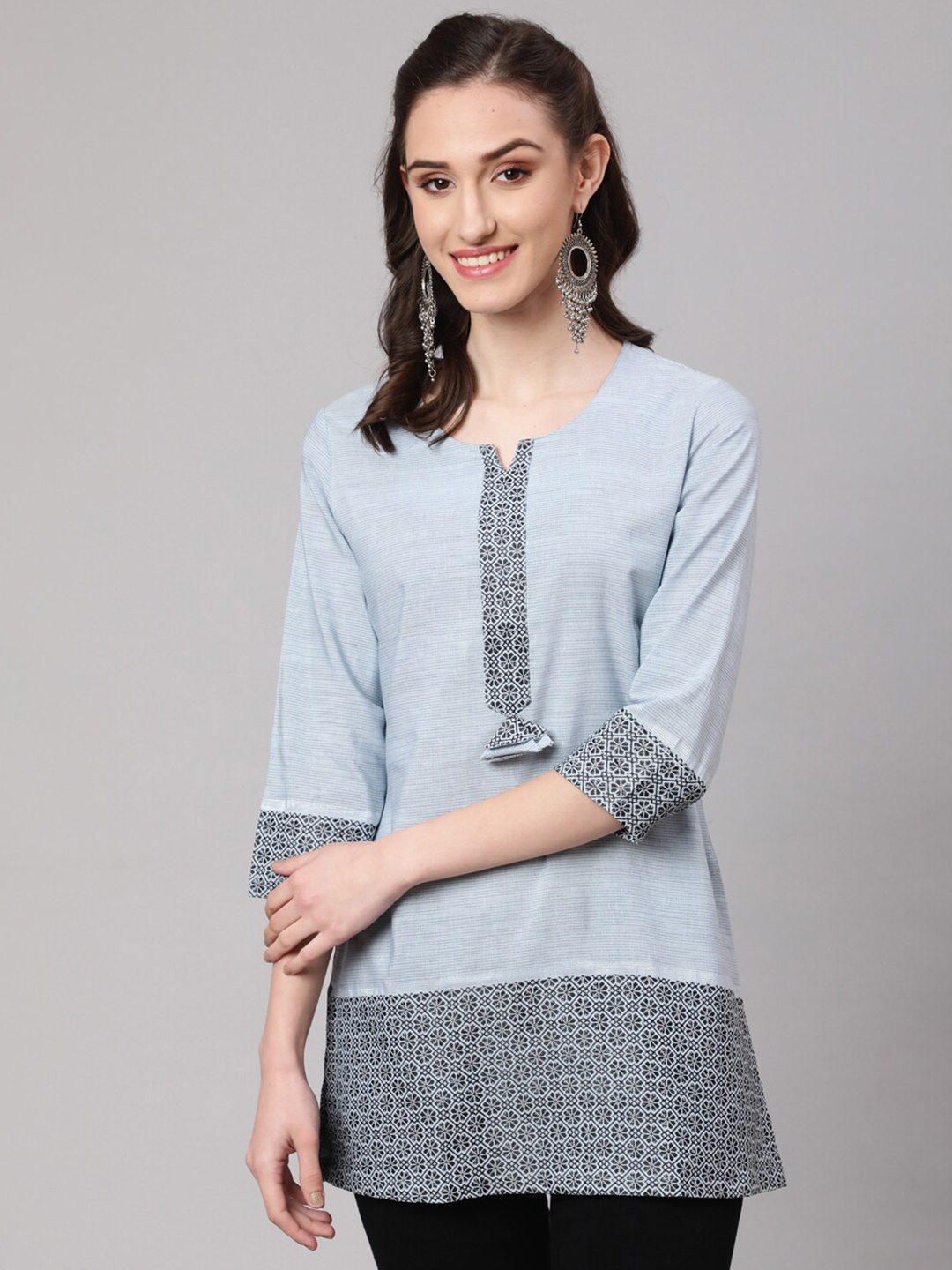 

AKIMIA Pure Cotton Straight Kurti, Blue