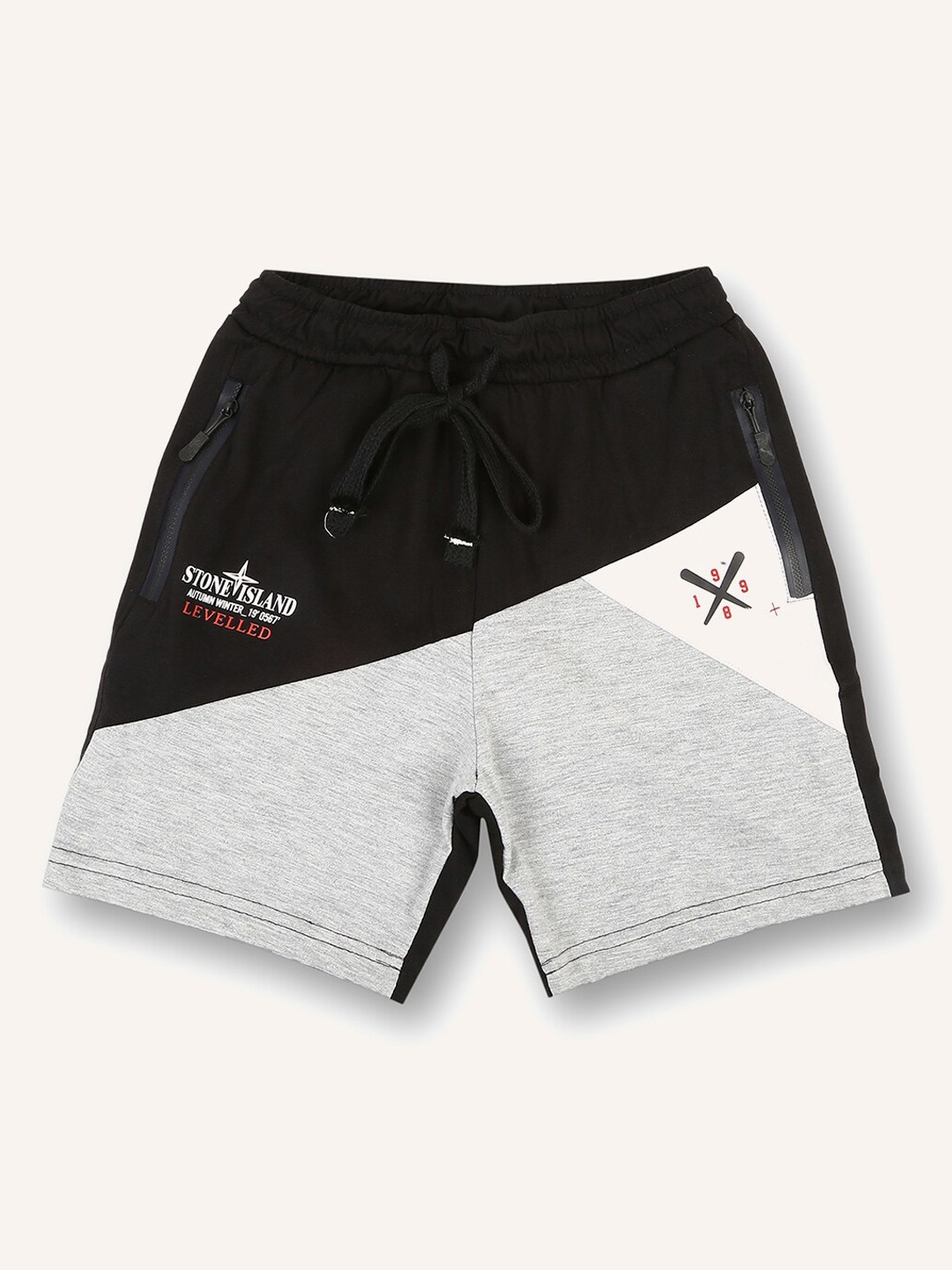 

V2 Value & Variety Boys Colourblocked Cotton Outdoor Shorts, Black