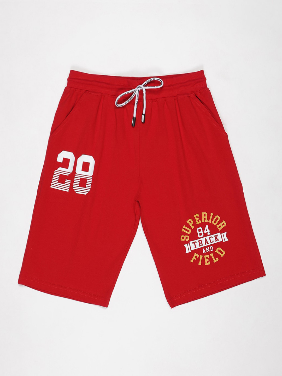 

V2 Value & Variety Boys Typography Printed Outdoor Cotton Shorts, Red