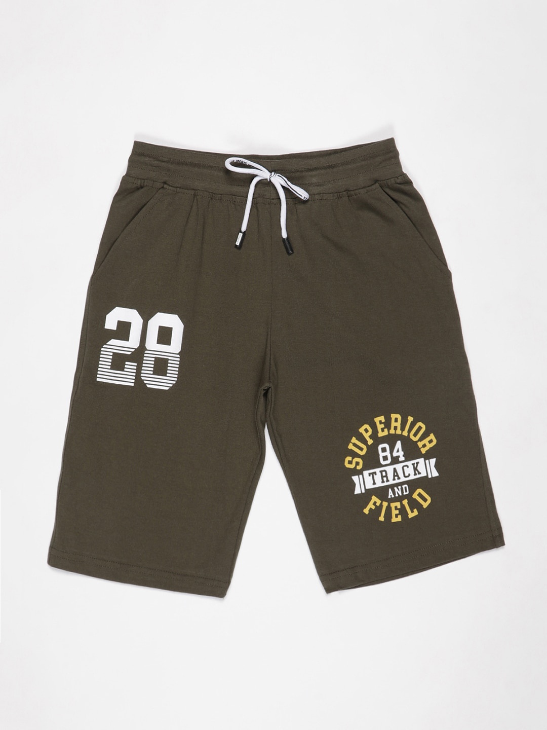 

V2 Value & Variety Boys Typography Printed Outdoor Cotton Shorts, Green