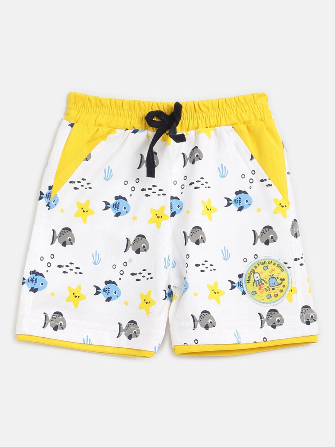 

V2 Value & Variety Boys Conversational Printed Outdoor Cotton Shorts, Yellow