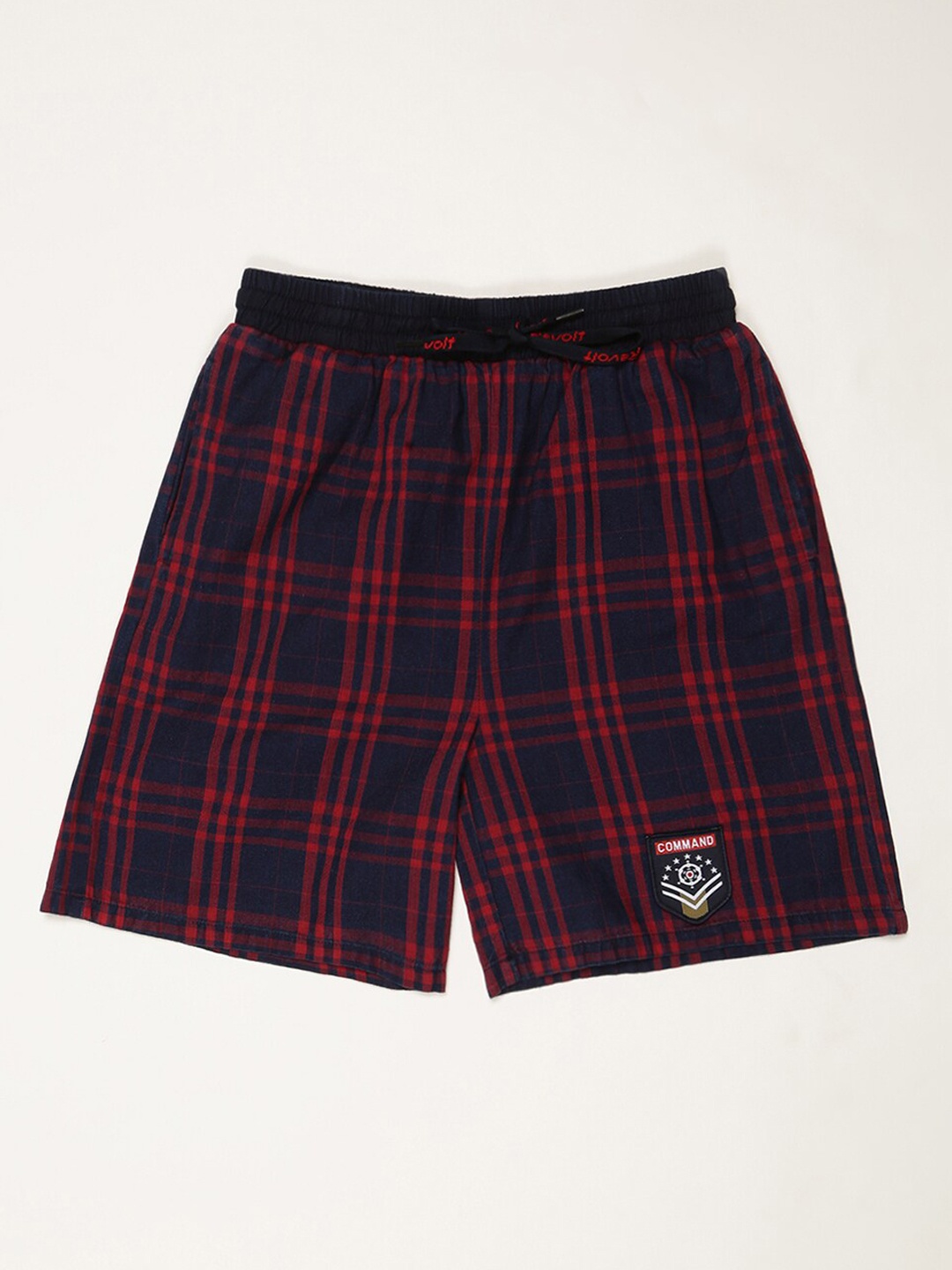 

V2 Value & Variety Boys Checked Denim Cotton Outdoor Shorts, Maroon