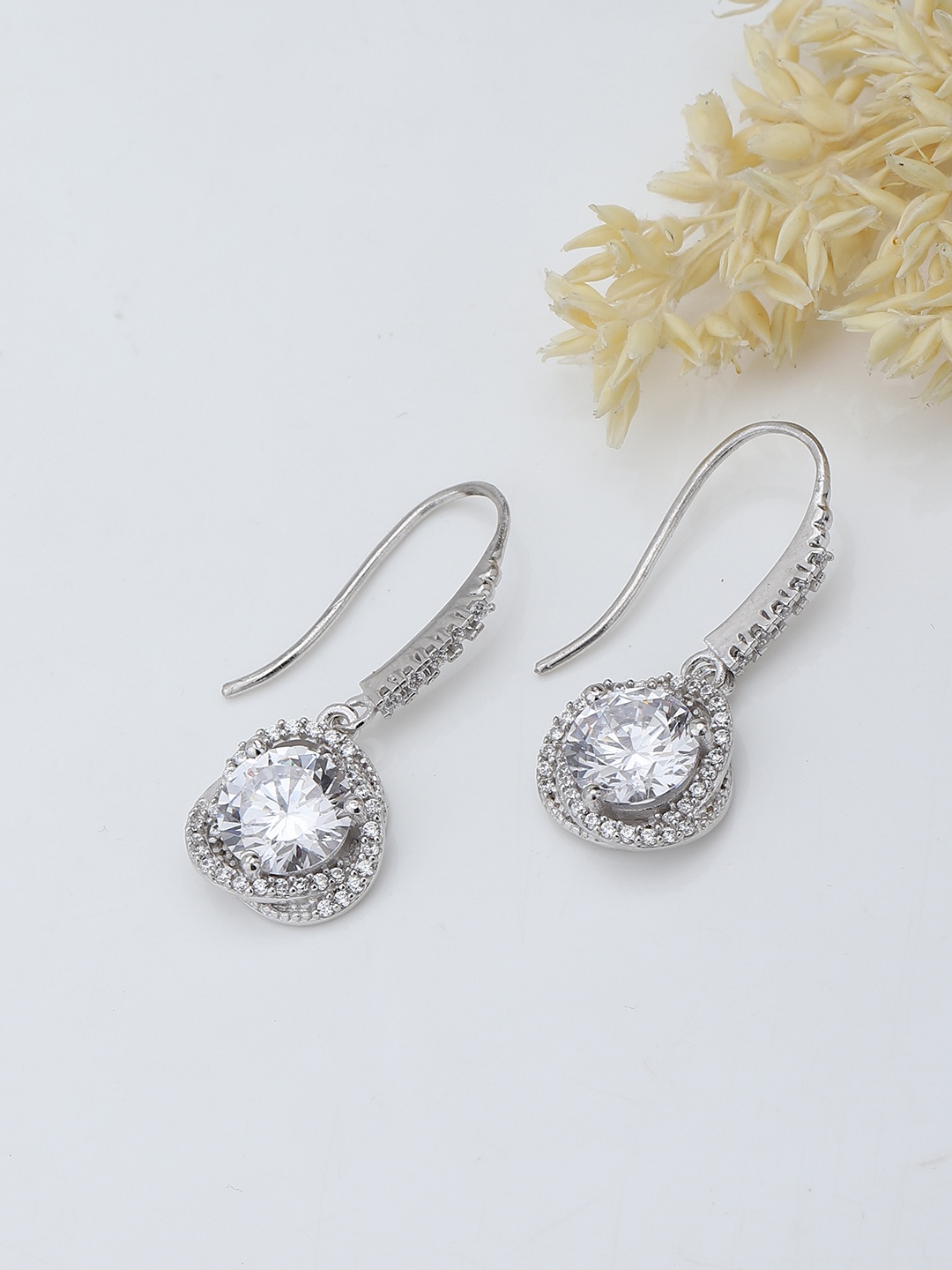 

Carlton London Contemporary Drop Earrings, Silver