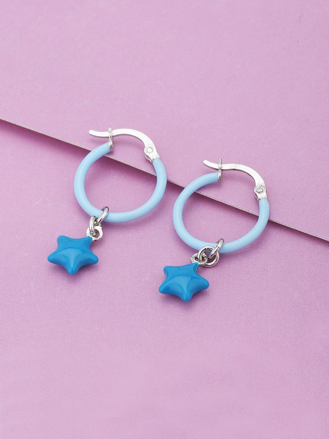 

Carlton London Star Shaped Hoop Earrings, Silver
