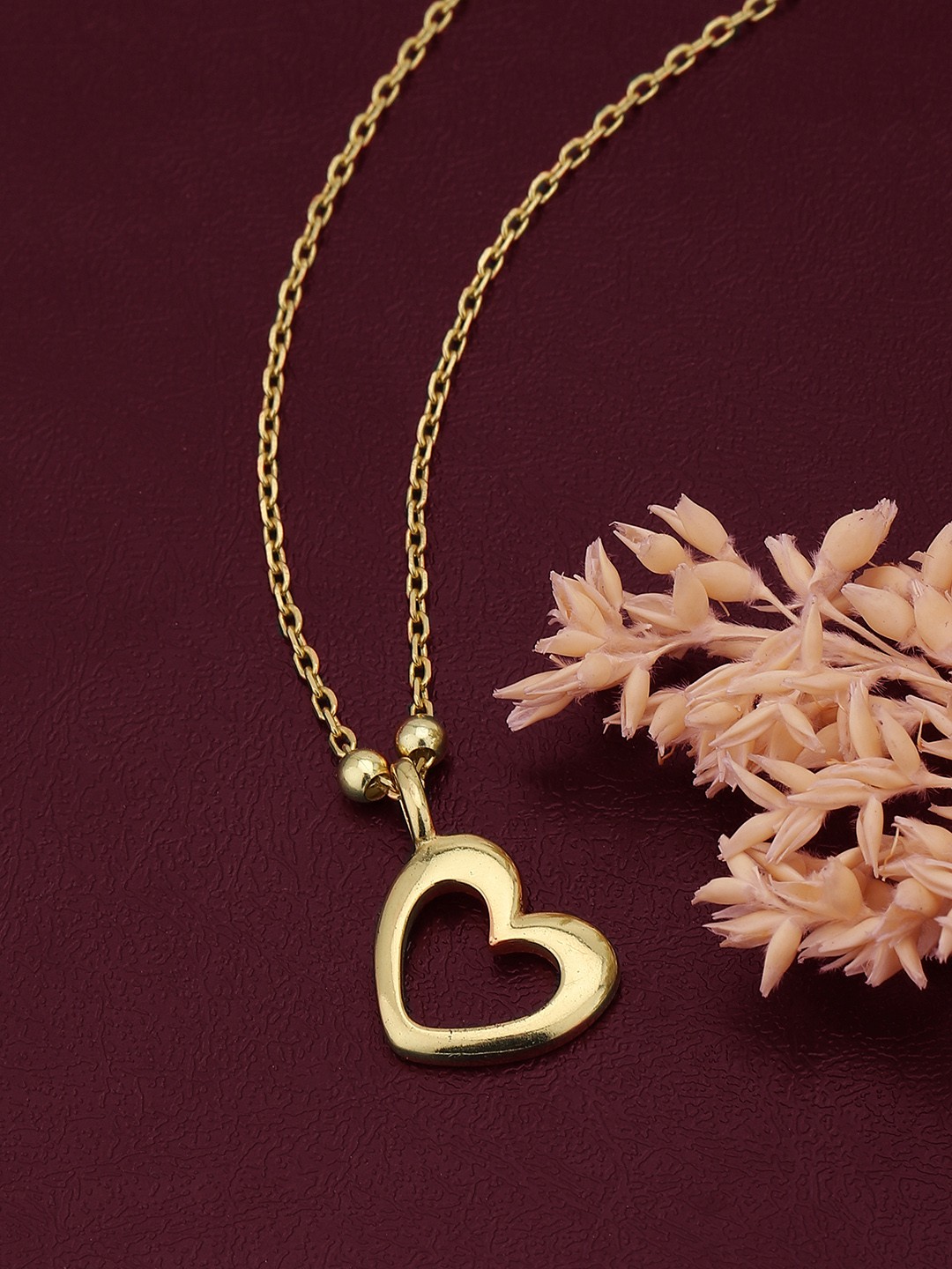 

Carlton London Women Gold-Plated CZ Studded Pendant with Chain