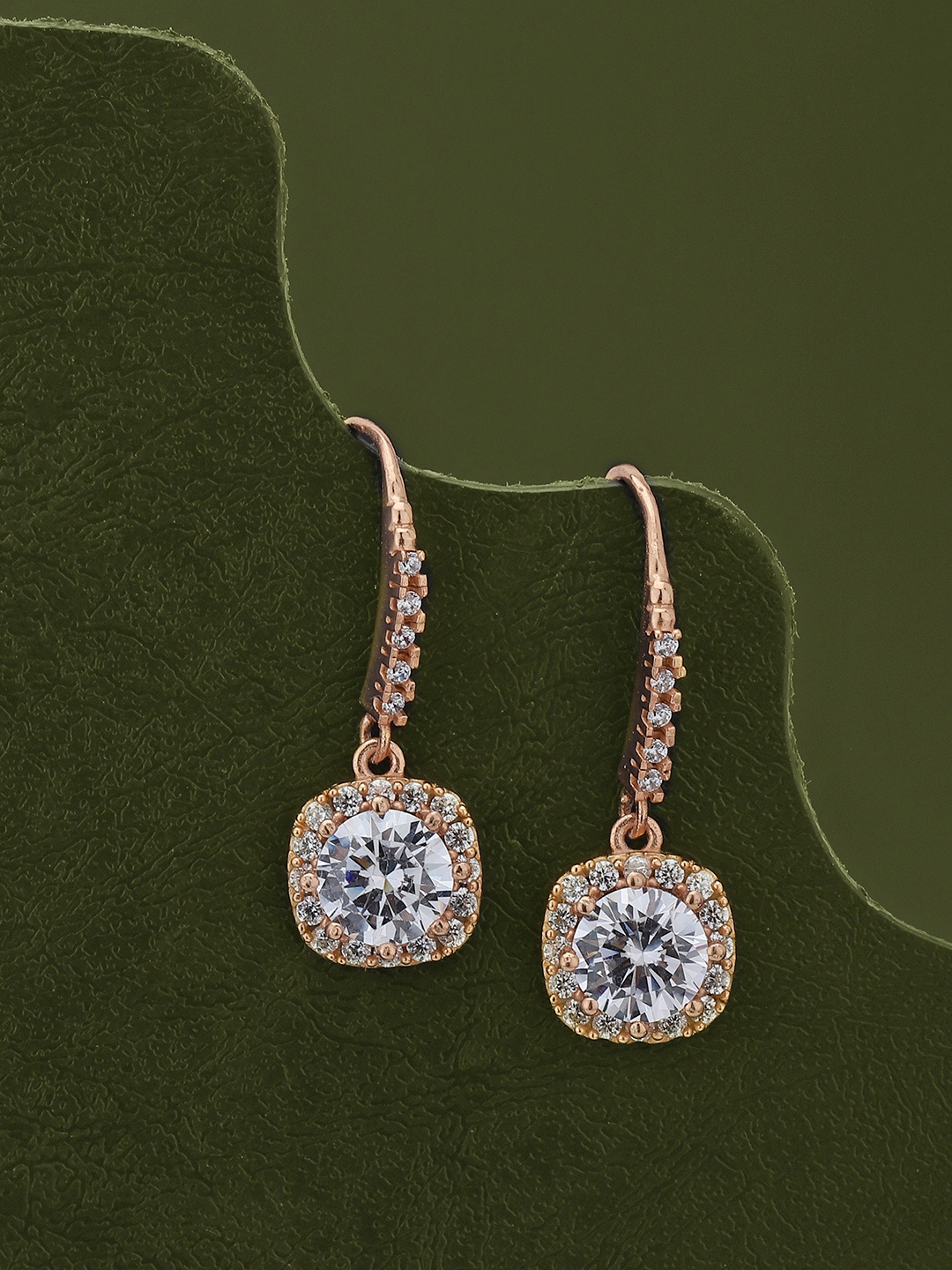 

Carlton London Square Rose-Gold Plated Drop Earrings