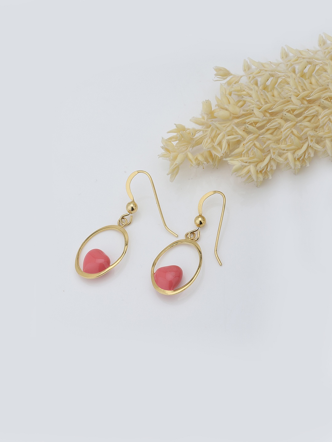 

Carlton London Heart Shaped Gold-Plated Drop Earrings