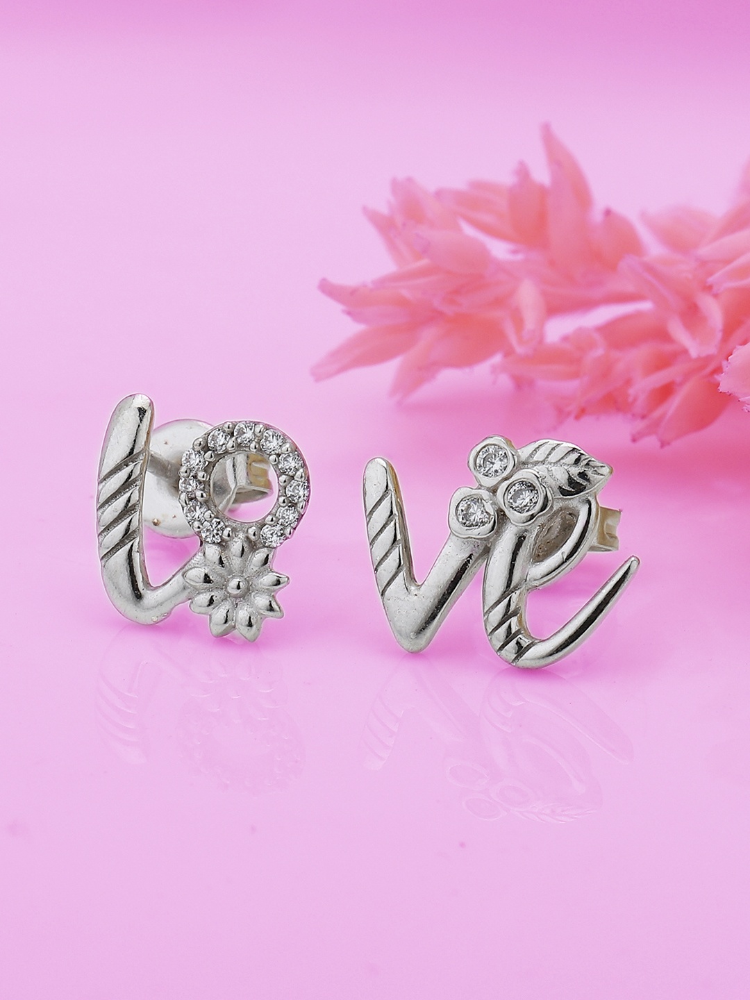 

Carlton London Contemporary Studs Earrings, Silver
