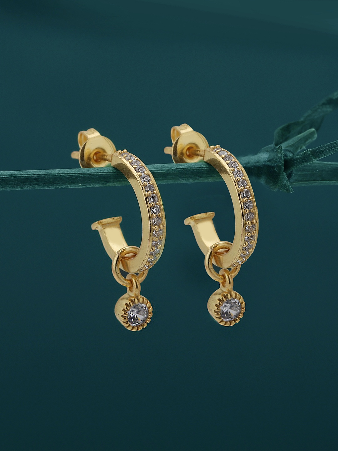 

Carlton London Circular Half Hoop Earrings, Gold