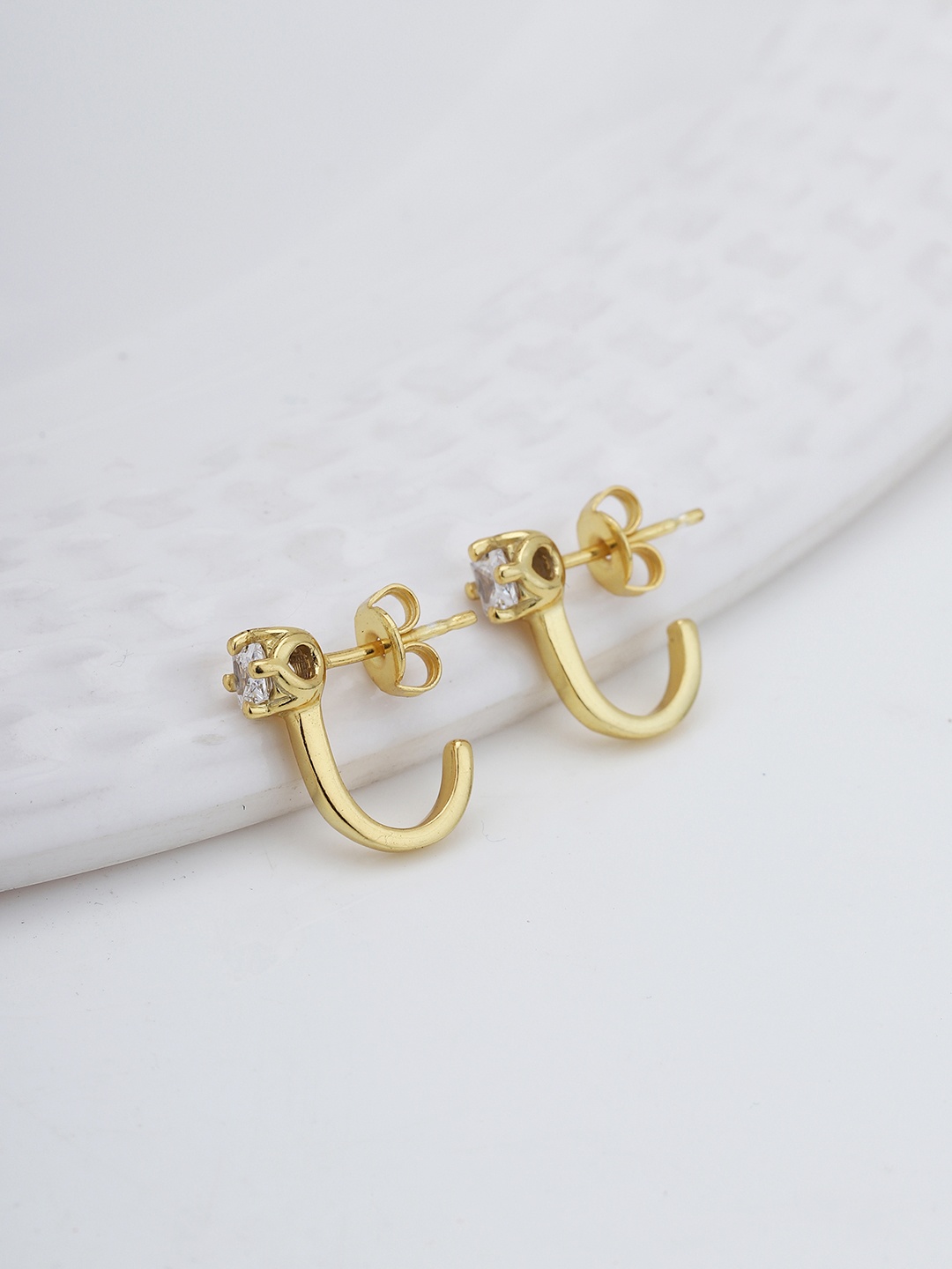 

Carlton London Contemporary Half Hoop Earrings, Gold