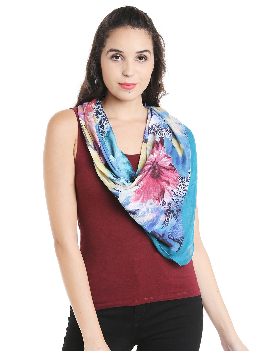 

Noi Blue & Pink Scarf, Brown