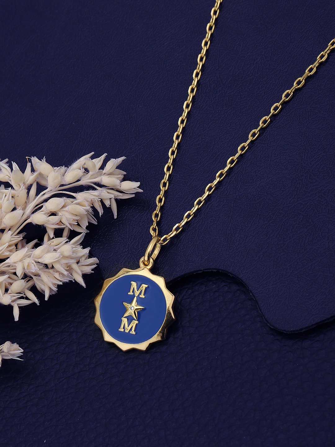 

Carlton London Cubic Zirconia Gold-Plated Pendant With Chain