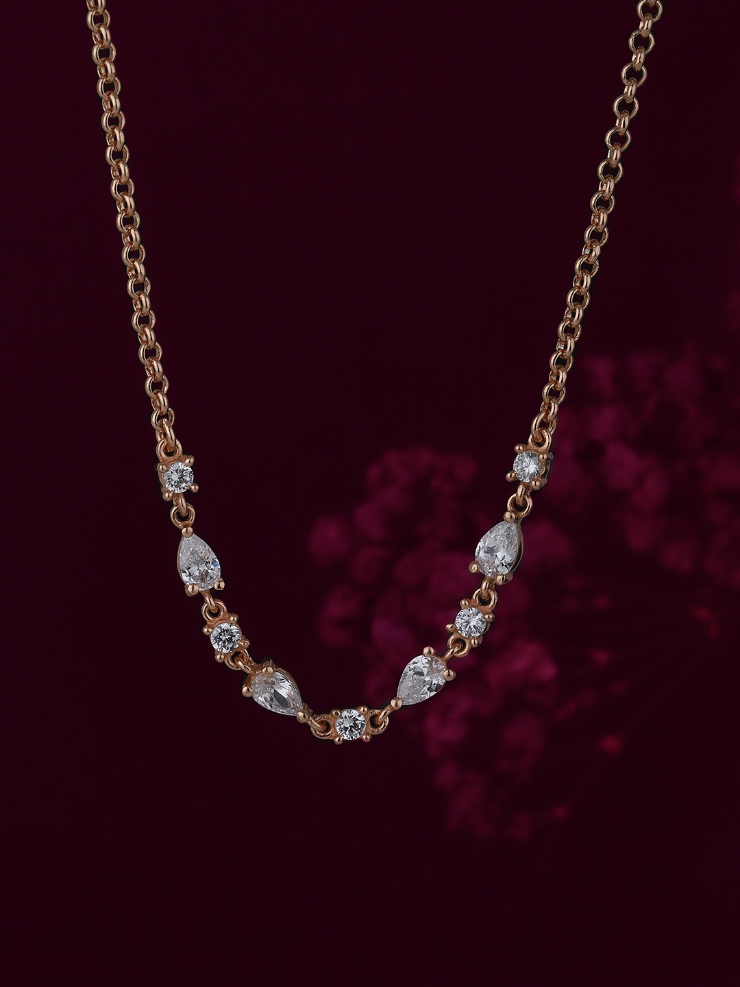 

Carlton London Brass Rose Gold-Plated Necklace