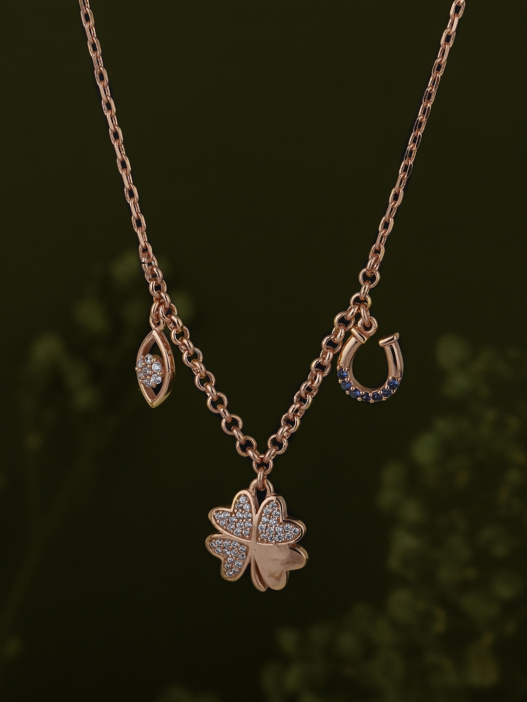 

Carlton London Brass Rose Gold-Plated Necklace