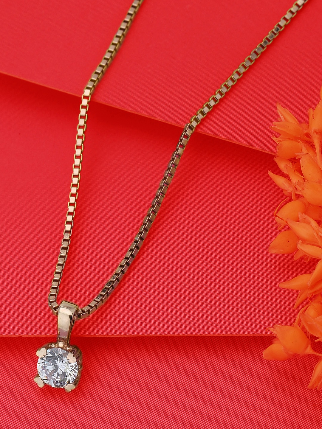 

Carlton London Rose Gold-Plated Pendant With Chain